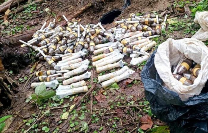 FF. MM. beschlagnahmt 197 Sprengstoffe, die von Dissidenten in Cauca mit Drohnen abgefeuert werden sollten