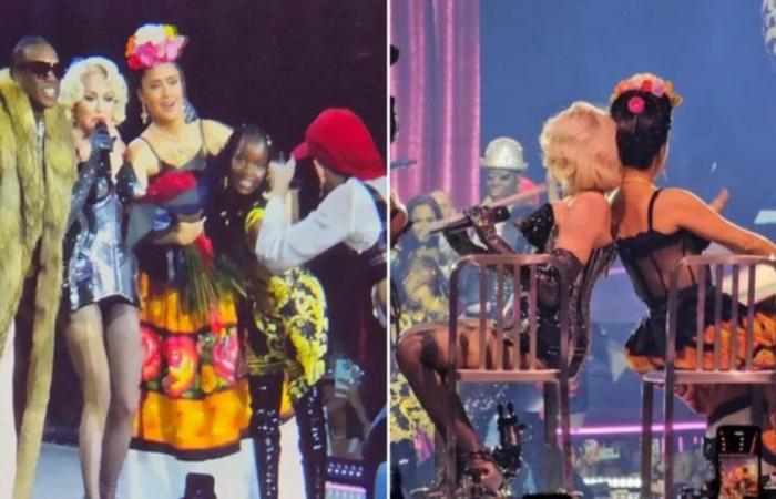 Salma Hayek erleuchtet die Bühne zum Abschluss von Madonnas Tour im CDMX