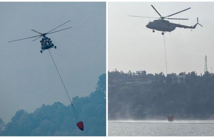 IAF führt „Bambi Bucket“-Einsatz durch, um Waldbrand in Nainital zu löschen. Video