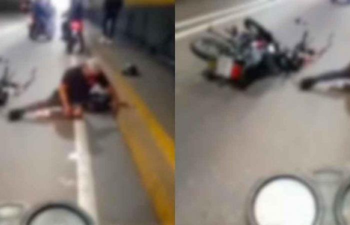 Video | Motorradfahrer riss sich nach einem Unfall in einem Tunnel einen Teil seines Gesichts ab
