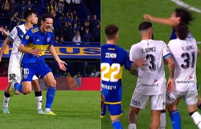 Umstrittenes Finale in Boca-Vélez: der doppelte Platzverweis nach einem Ellenbogen von Cavani und die wütende Aussage von Valentín Gómez
