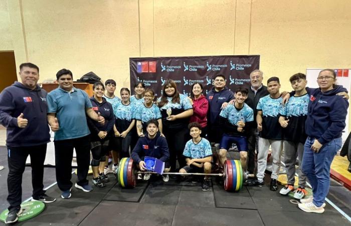 Anerkennung der Gewichtheber aus Tarapacá, die beim Promesas Chile-Turnier herausragten