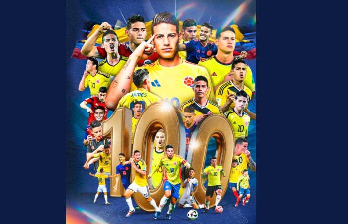 James Rodríguez erreichte 100 Spiele mit der kolumbianischen Nationalmannschaft