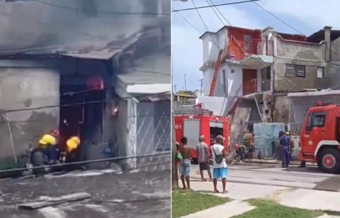 In einem Haus in Santiago de Cuba bricht Feuer aus
