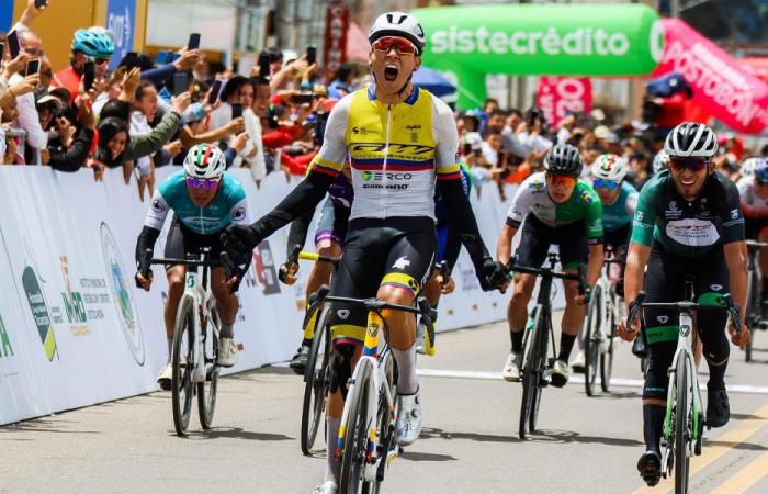Alejandro Osorio gewann den Sprint in Tocancipá, der zweiten Etappe der Vuelta a Colombia 2024 – Kolumbianischer Radsportverband