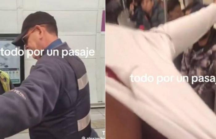 Er versuchte, den Wachmann zu täuschen, und erhielt Unterstützung von einem chilenischen Passagier: Venezolanischer Metro-Flüchtling bricht Bienenstöcke in sozialen Netzwerken aus
