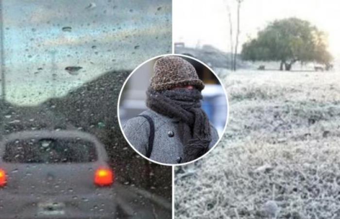 In Chubut begann eine kalte Woche mit Regen und Schneefall