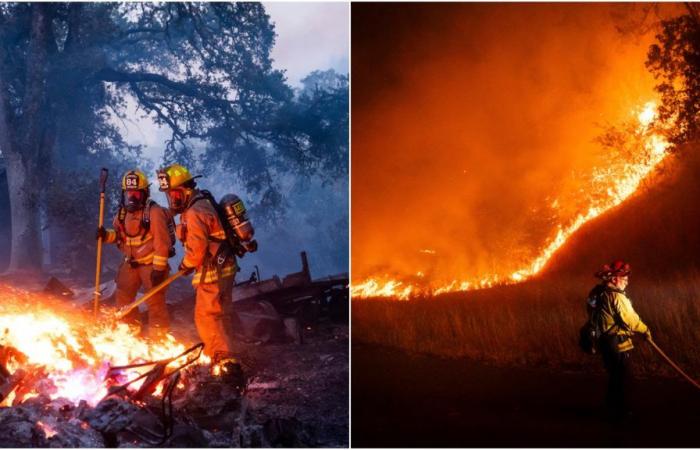 Feuerwehrleute kämpfen darum, Waldbrände im Norden von Los Angeles einzudämmen