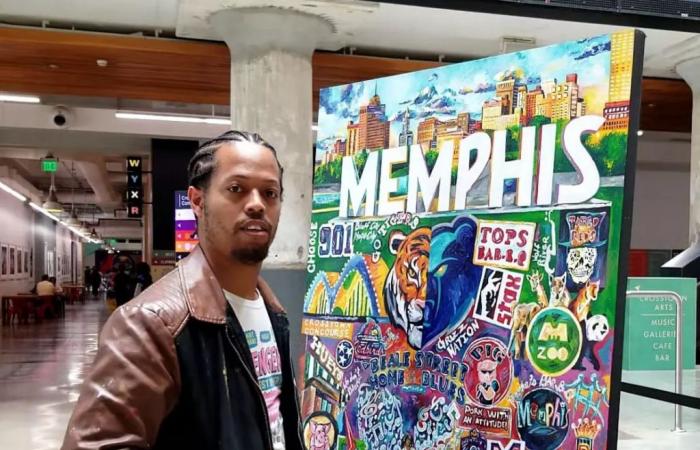 Lokaler Künstler präsentiert Gemälde, das den Geist von Memphis einfängt