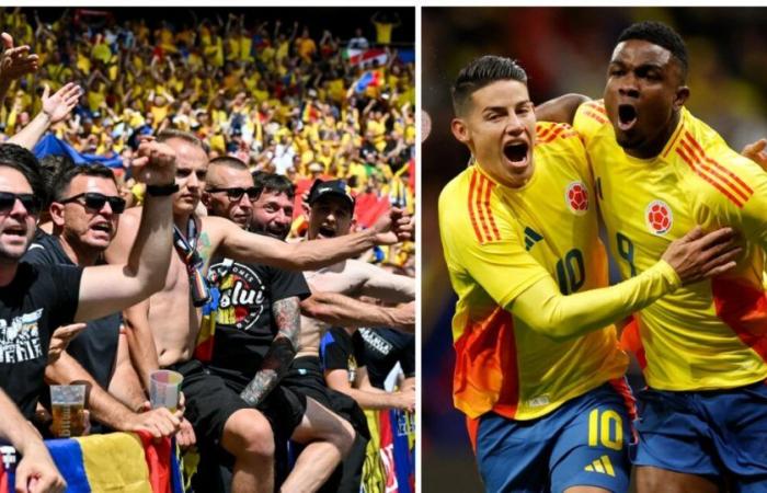 Europapokal: Rumänische Fans tragen das Trikot der kolumbianischen Nationalmannschaft