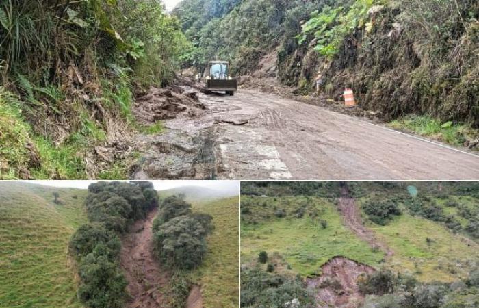 Die Entfernung des Erdreichs auf der Straße zwischen Manizales und Murillo wird 3 bis 4 Tage dauern