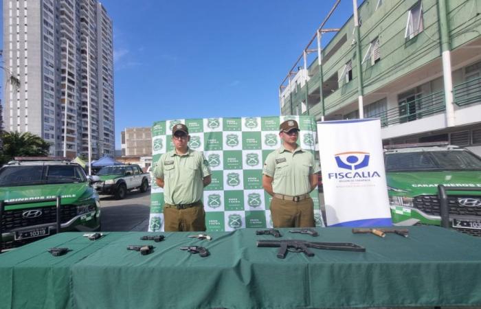 Tarapacá Carabineros beschlagnahmten am vergangenen Wochenende 10 Waffen