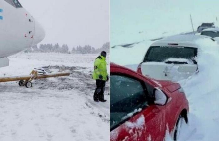 Sturm in Patagonien: Ein Flugzeug verirrte sich und ein Dutzend Autos blieben im Schnee stecken