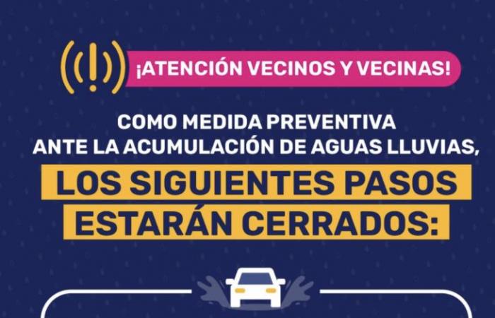 Überprüfen Sie, welche Straßen in Maipú wegen Regen gesperrt sind