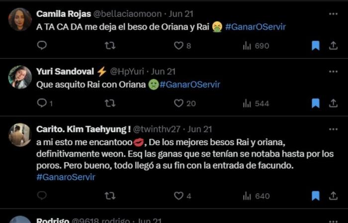 „Der Wunsch, den sie hatten, konnte man sogar in ihren Poren sehen“; Der Kuss zwischen Oriana Marzoli und Raimundo Cerda löste in den sozialen Netzwerken eine Welle von Reaktionen aus