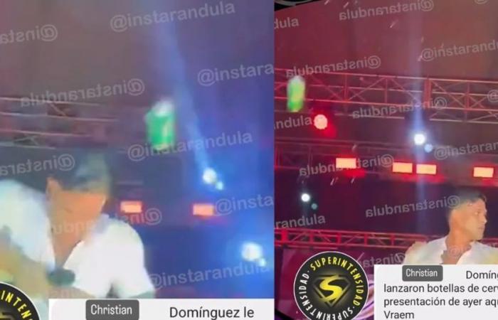 Christian Domínguez wurde von der Bühne entfernt, nachdem er während seines Konzerts im Dschungel mit Flaschen beworfen worden war