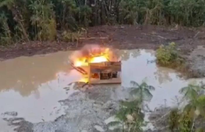 Behörden zerstören sieben illegale Bergbaueinheiten in Chocó