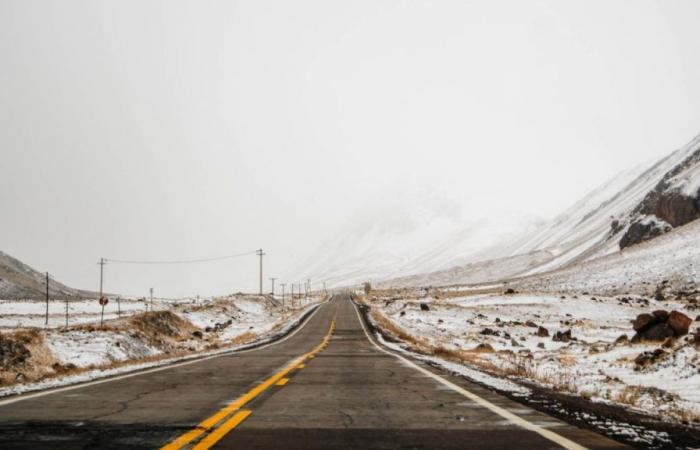 Schneefall beeinträchtigt Routen und Straßen in Mendoza: die Liste der Einschnitte