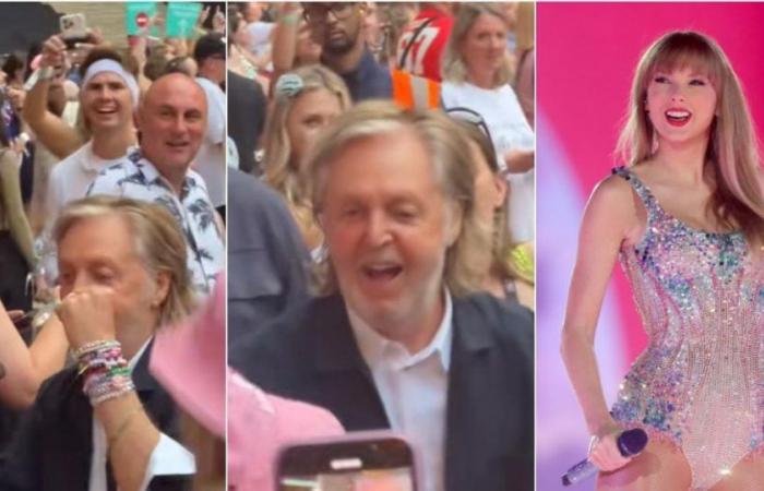 Paul McCartney spielt in einem lustigen viralen Video die Hauptrolle und tanzt mit Fans bei einem Taylor-Swift-Konzert