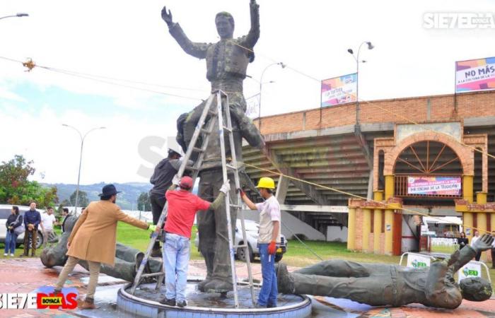 Die Skulptur von César Rincón, die heute in Duitama abgerissen wurde, würde als Spende an das DPS-Museum nach Bogotá geschickt