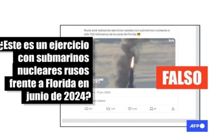 Es wird fälschlicherweise dargestellt, dass eine russische Militärübung im Jahr 2018 in der Nähe von Florida im Jahr 2024 stattfinden soll
