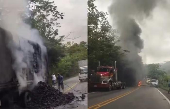 Ein Traktorbrand führt zu einem Notfall auf der Straße zwischen Bucaramanga und San Alberto – Enlace Television