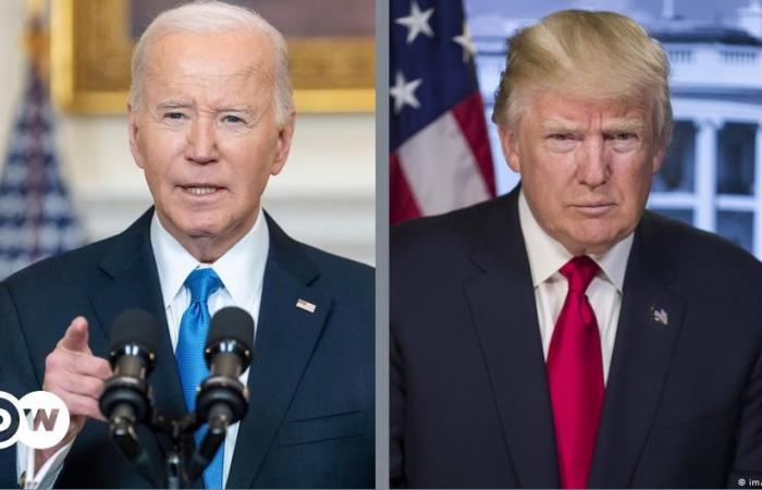 Biden und Trump stehen sich in der ersten Präsidentschaftsdebatte gegenüber – DW – 27.06.2024