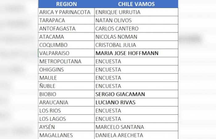 Chile Vamos erzielt nach intensiven Verhandlungen eine Einigung für Kommunal- und Gouverneurskandidaten