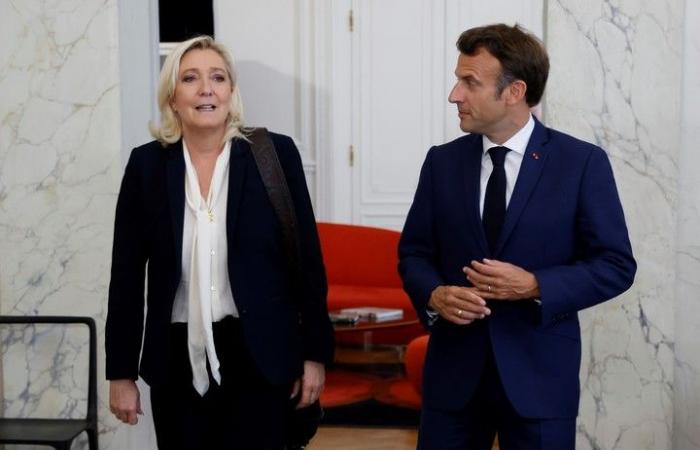 Die extreme Rechte von Marine Le Pen führt die Umfragen an und Emmanuel Macron versucht zu überleben