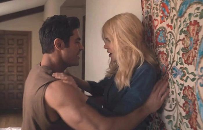 Zac Efron lacht über sich selbst, während er sich in „A Family Affair“ in Nicole Kidman verliebt.