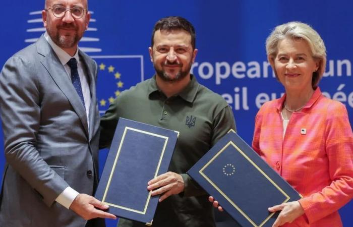 Die Europäische Union hat mit Selenskyj ein Sicherheitsabkommen über jährlich 5 Milliarden Euro bis 2027 unterzeichnet