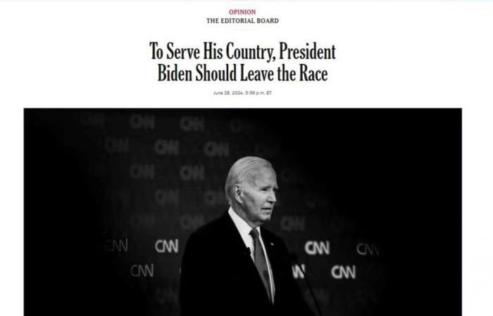 Ein Leitartikel der New York Times forderte Joe Biden auf, von seiner Kandidatur zurückzutreten, um „dem Land zu dienen“.