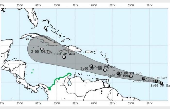 Der Tropensturm Beryl könnte sich an diesem Sonntag zu einem Hurrikan entwickeln und am Dienstag Kolumbien erreichen