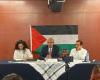 „Befreit Palästina!“, der Ruf der SLP, um einen Waffenstillstand im Gazastreifen zu fordern